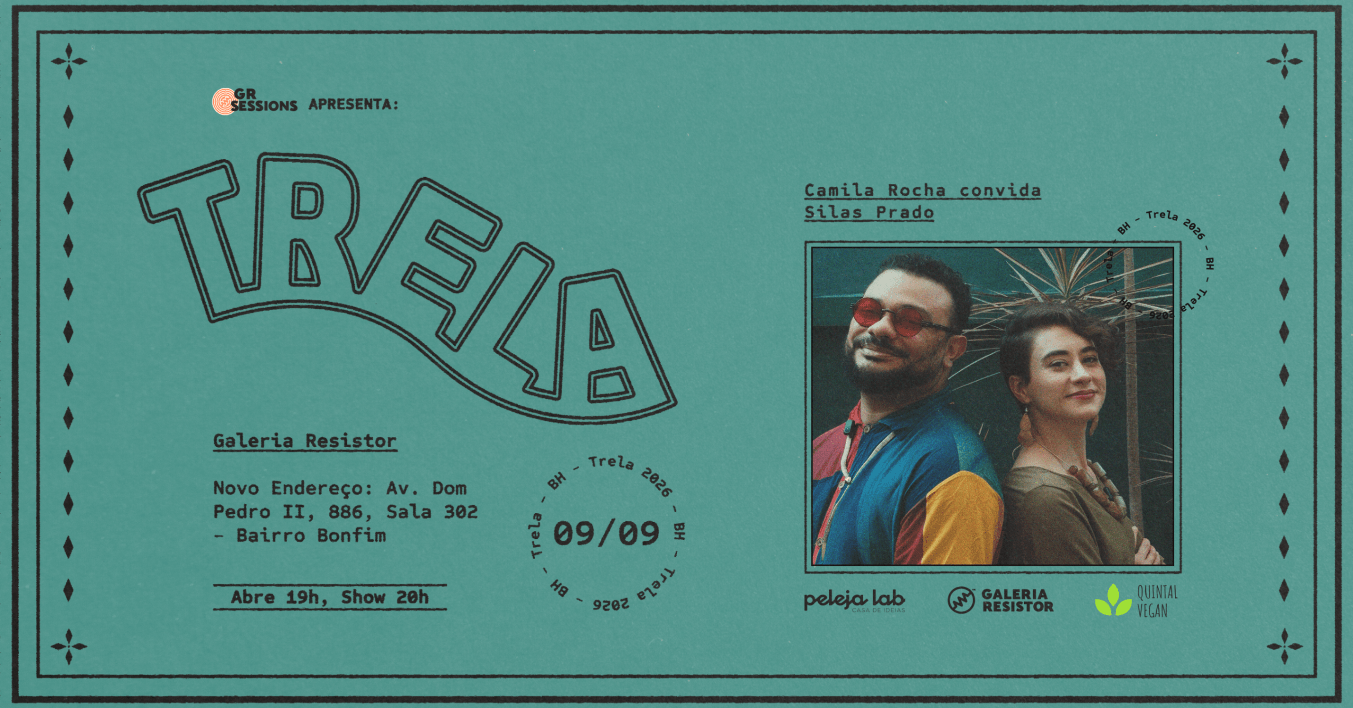 cartaz de GR SESSIONS apresenta: TRELA 2026 — Camila Rocha convida Silas Prado