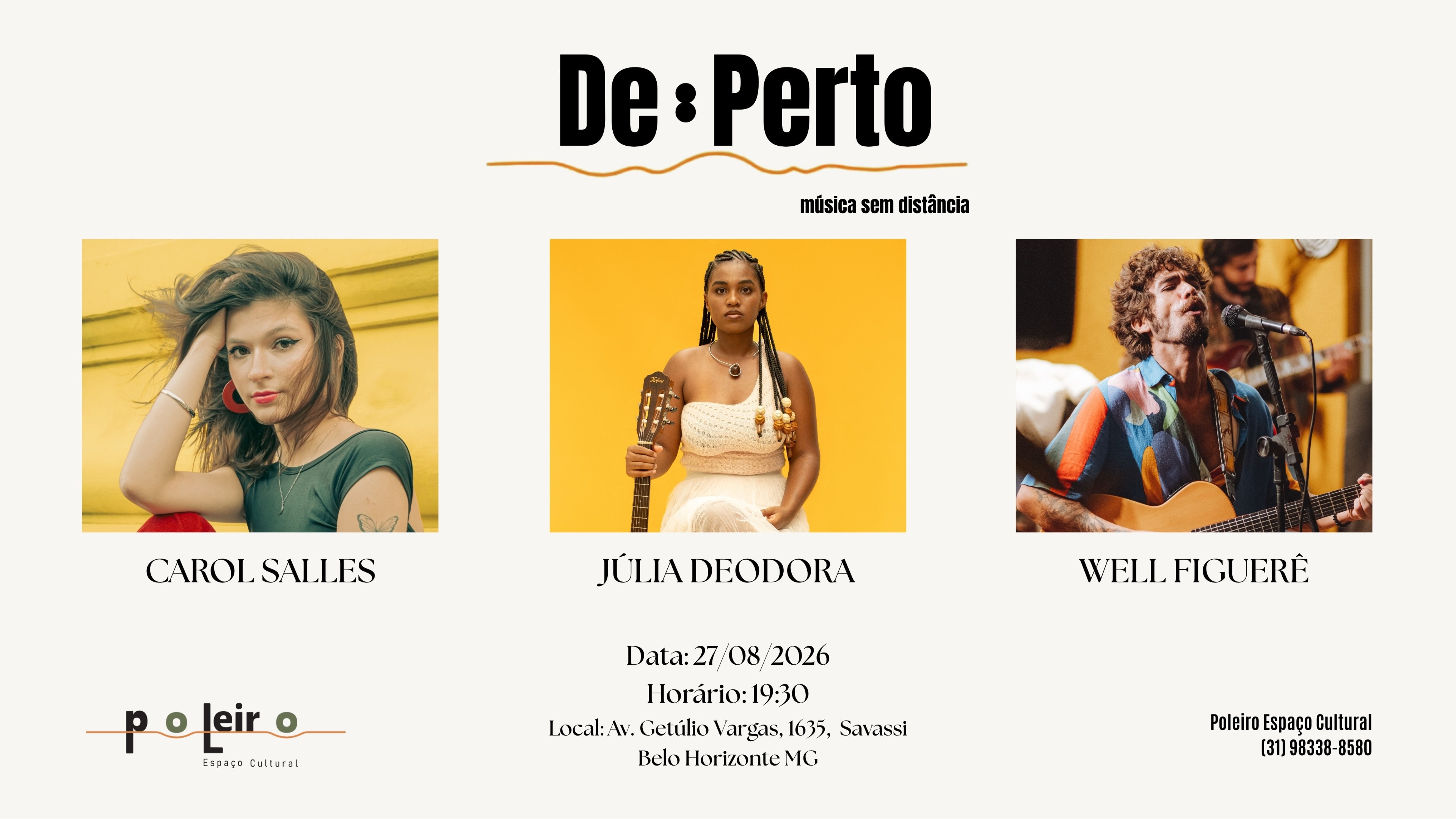 cartaz de de perto - música sem distância